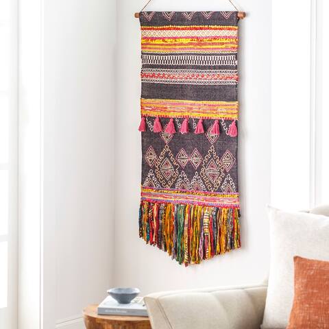 Savanna Colorful Stripe and Pattern Textured Wall Hanging - 39"H x 23"W