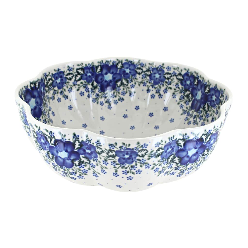 Blue Rose Polish Pottery 70 Vena Large Scallop Bowl