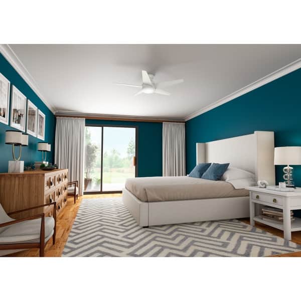 slide 2 of 5, Casablanca 44" Isotope Low Profile Ceiling Fan with LED Light Kit and Wall Control Fresh White