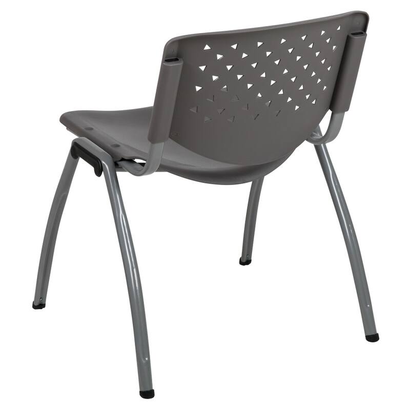 880 lb. Capacity Plastic Stack Chair with Powder Coated Frame