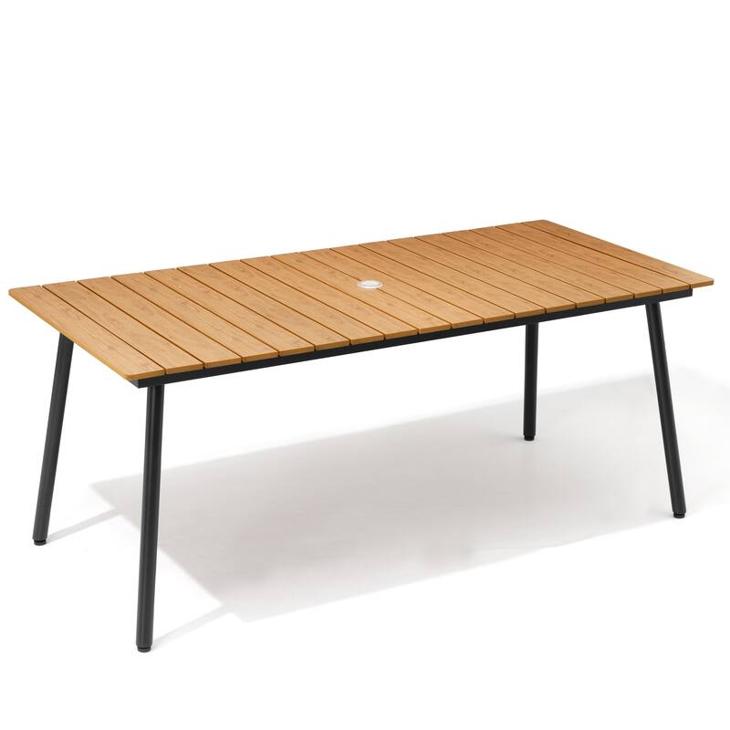 Pellebant Outdoor Aluminum Rectangular Dining Table
