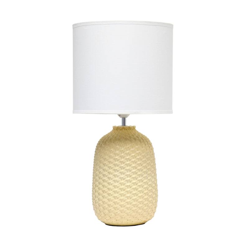20.4 in. Yellow Finish Table Lamp with White Shade, Desk Lamp for Writing and Computer Desks