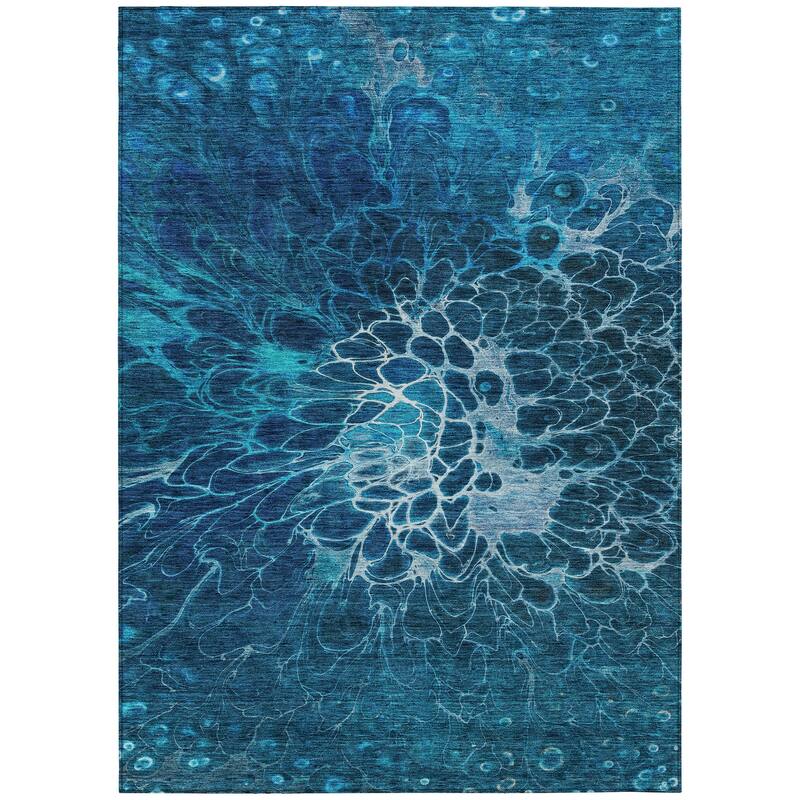 Machine Washable Indoor/ Outdoor Chantille Modern Floral Rug