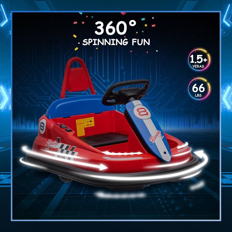 6V Kids Ride on Bumper Car Electric Ride On Toys for Toddlers 360 Degree Spin