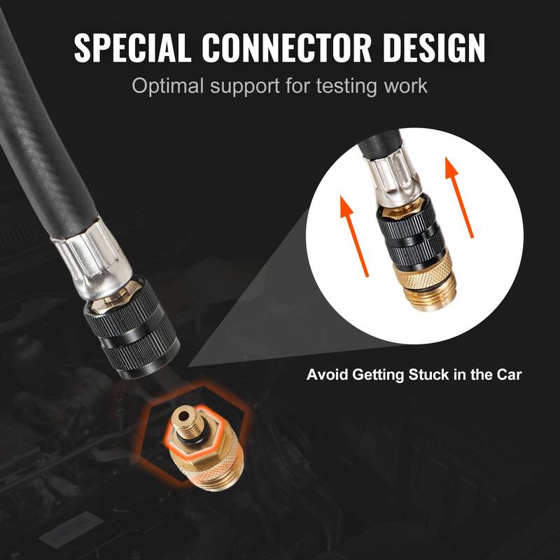 Compression Tester Adapter Kit, 9 Pcs Automotive Engine Cylinder Leak Down Compression Test, Dual Scale Pressure Gauge 0-300 psi