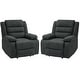 preview thumbnail 22 of 24, Modern Upholstered Recliner Chair with Adjustable Backrest Dark Gray 2 Set