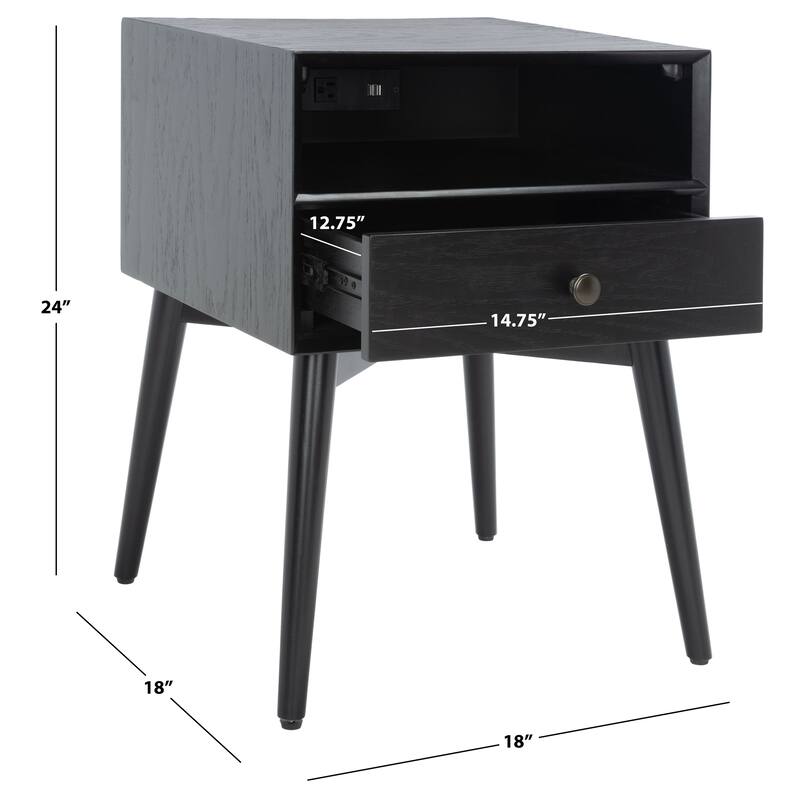 SAFAVIEH Sydni Nightstand with Usb Charging Port