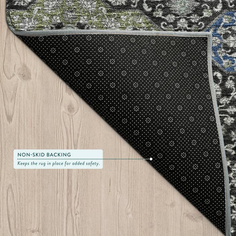 Machine Washable Indoor/ Outdoor Traditional Columbus Chantille Rug