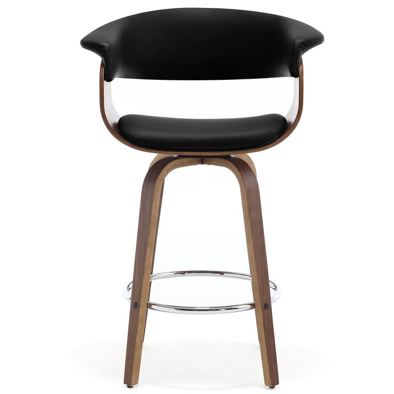 26"/29" Faux Leather Swivel Bar Stools, Wood Counter Stool