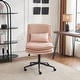 preview thumbnail 17 of 17, Upholstered Armless Polyester Fiber Task Office Chair With Wheels Light Pink
