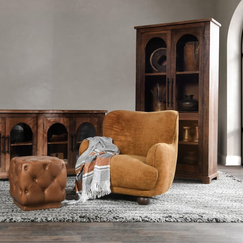 Classic Home Penelope Chenille Accent Chair - Amber