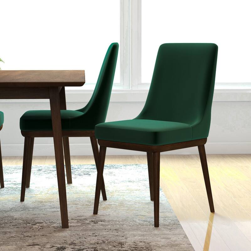 GDFStudio - Kate Modern Mid-Century Dining Chair with Curved Backrest & Upholstered Seat, Set of 2 - 24"