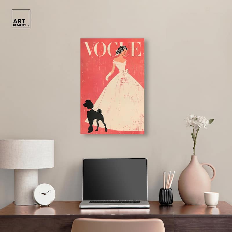 Red and Ivory Cover Canvas by Art Remedy, Gallery Wrapped