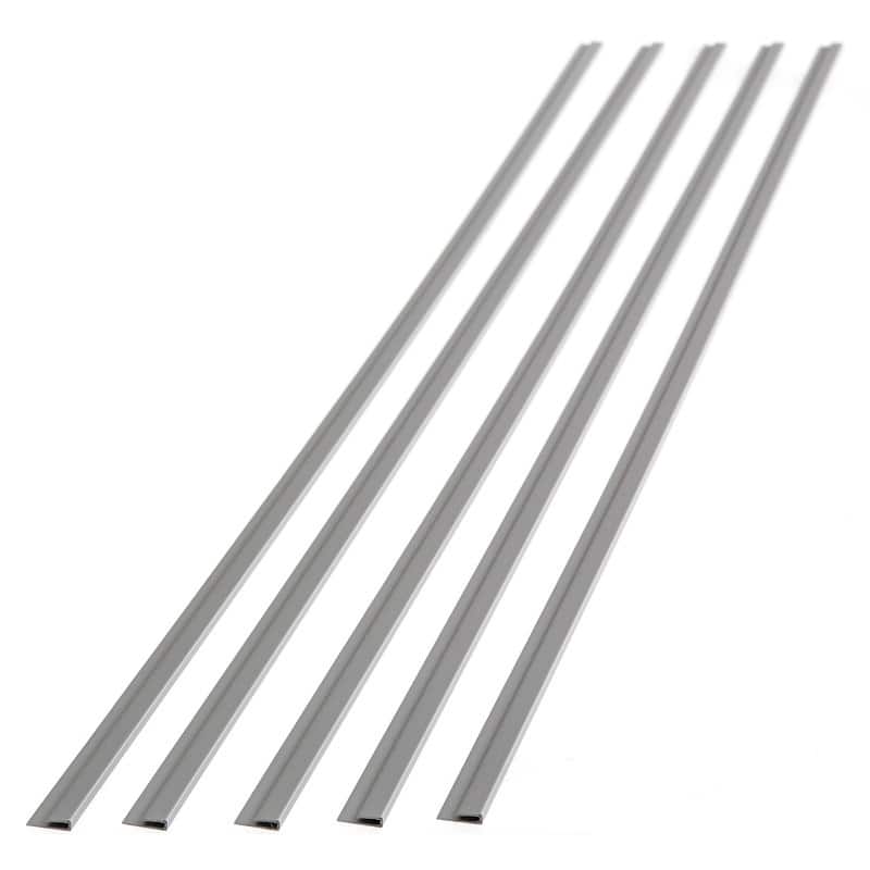 FASÄDE 47 in. Decorative Vinyl J Trim in Argent Silver (5 Pack) - 5 Pack - 5 Pack