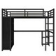preview thumbnail 10 of 9, Black Full Loft Bed with Built-in Wardrobe, Desk, and Storage Shelves, Space-Saving Design
