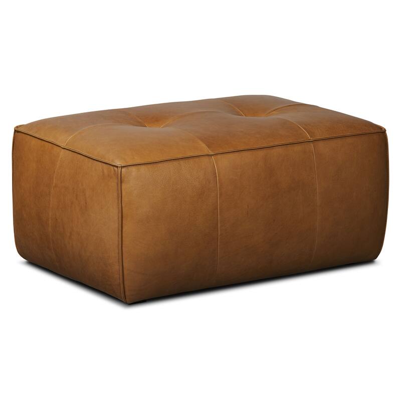 Poly and Bark Capa Ottoman - Saddle Tan