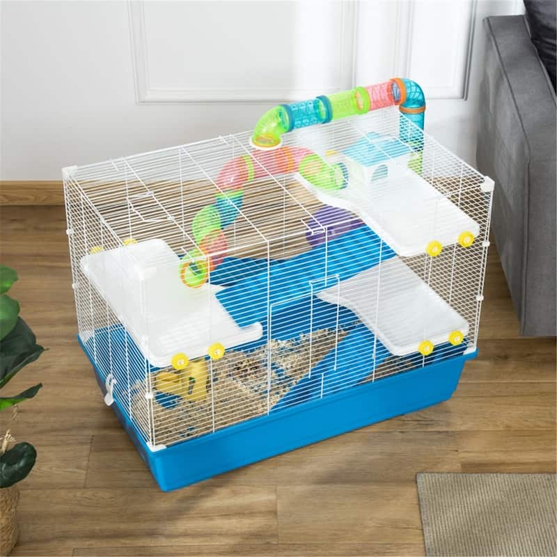 Hamster Cage, Rat House A Tubing System With Multiple Separate Straight Or Curved Pipes - 31" L x 18" W x 23.5" H