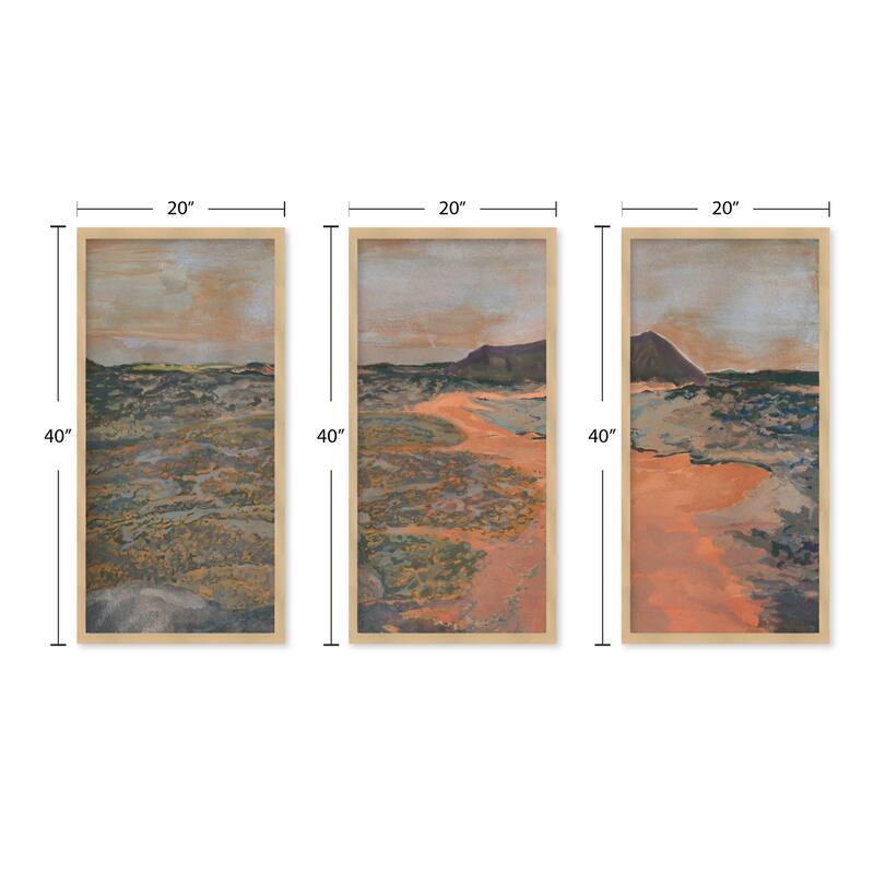 "Back To Basecamp 13" Set of Three Framed Textured Wall Art