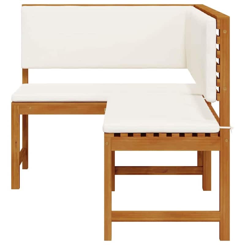 vidaXL Garden Corner Bench Brown 140 x 100 x 91cm Solid Acacia wood - 55.1 x 39.4 x 35.8