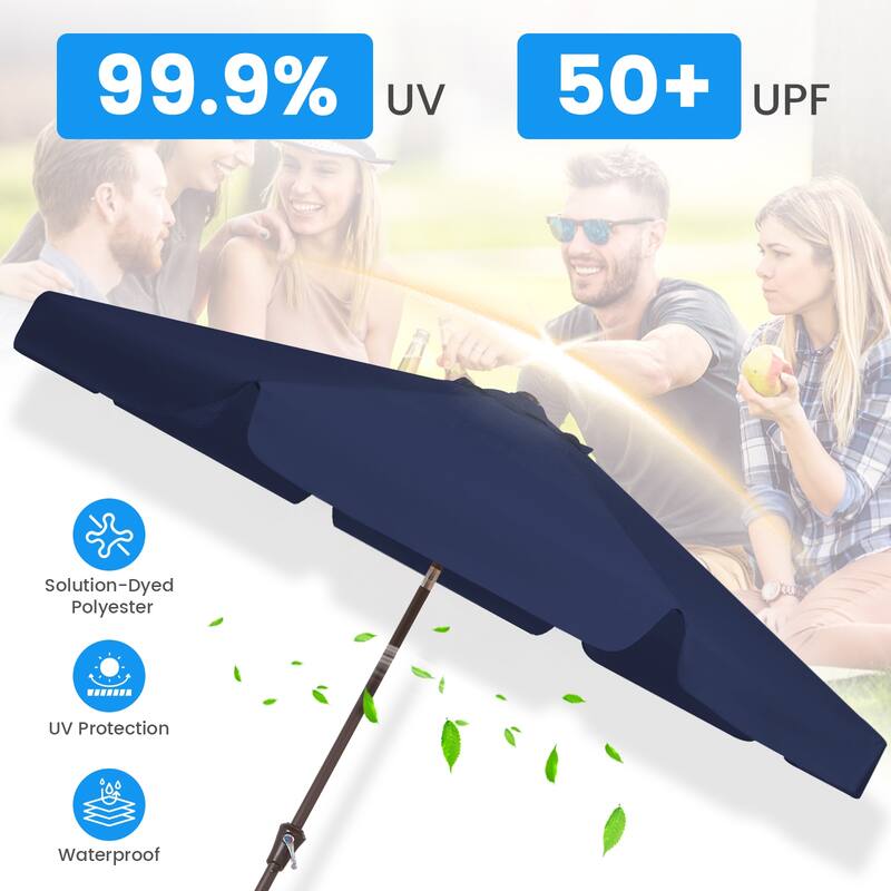 11ft Patio Market Umbrella with UV-Resistant and Sagging Edge Designed