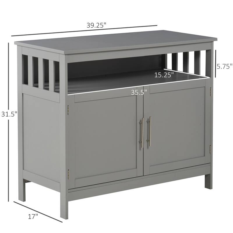 HOMCOM Kitchen Console Table, Buffet Sideboard, Wooden Storage Table with 2-Level Cabinet and Open Space