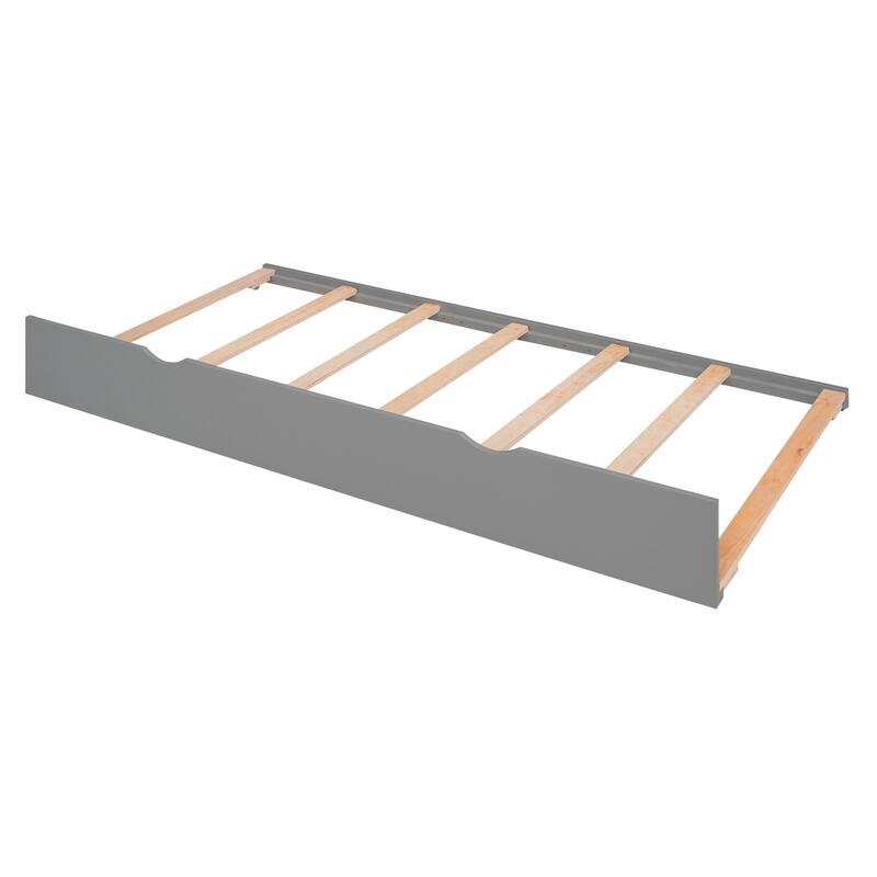 Bunk Bed with Trundle with Safety Guardrail and 3 Storage Stairs, Triple Bunk Multifunctional Space-Saving Solution for Bedroom