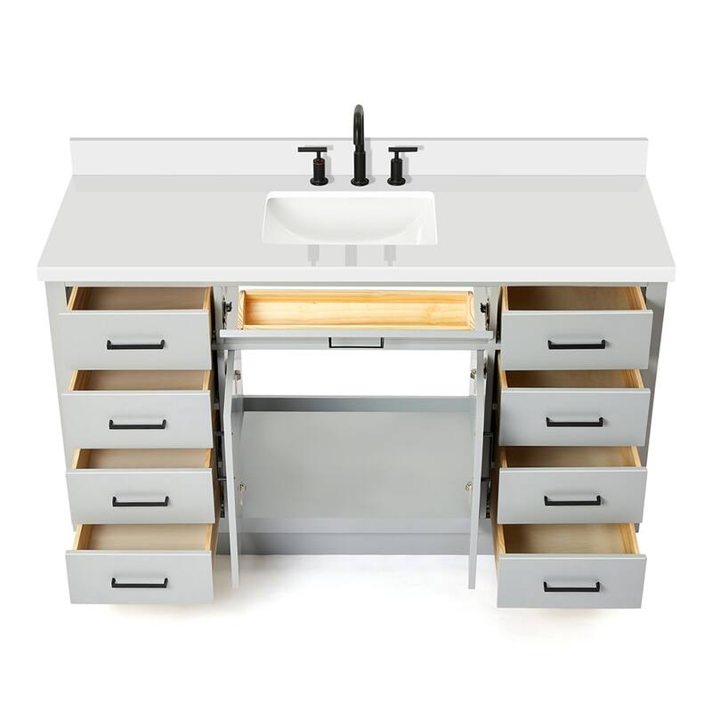 Ariel T061SWQRVO Hepburn 61" Free Standing Single Basin Vanity Set