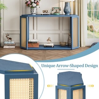Arrow-Shaped Design Console Table Entryway Table with Open Shelf ...