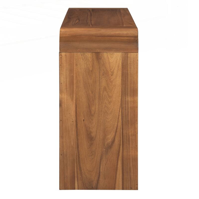 Rustic Console Table with Fluted Drawer Front