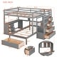 preview thumbnail 27 of 33, Modern Full Over Twin Bunk Bed With Desk,Drawers and Shelves,Storage-Savy Design