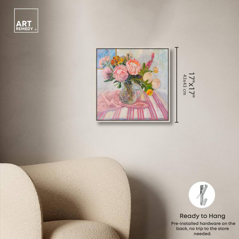 Pink Protea Pitcher Canvas by Art Remedy