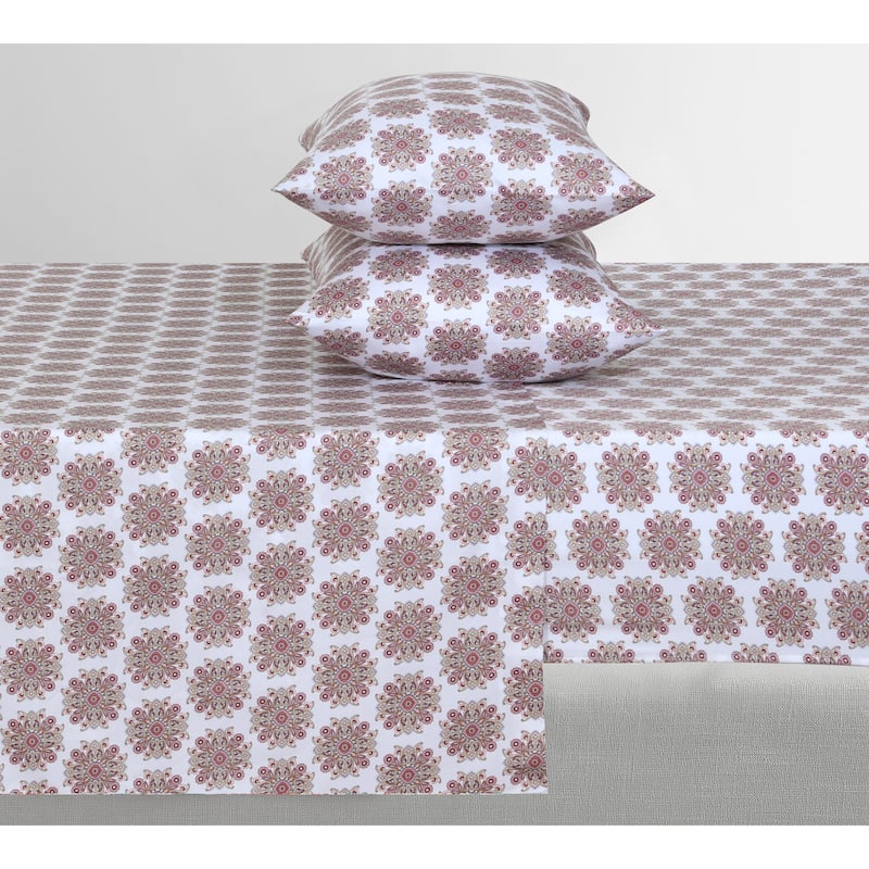 300 Thread Count Cotton Sateen Weave Printed Sheet Set