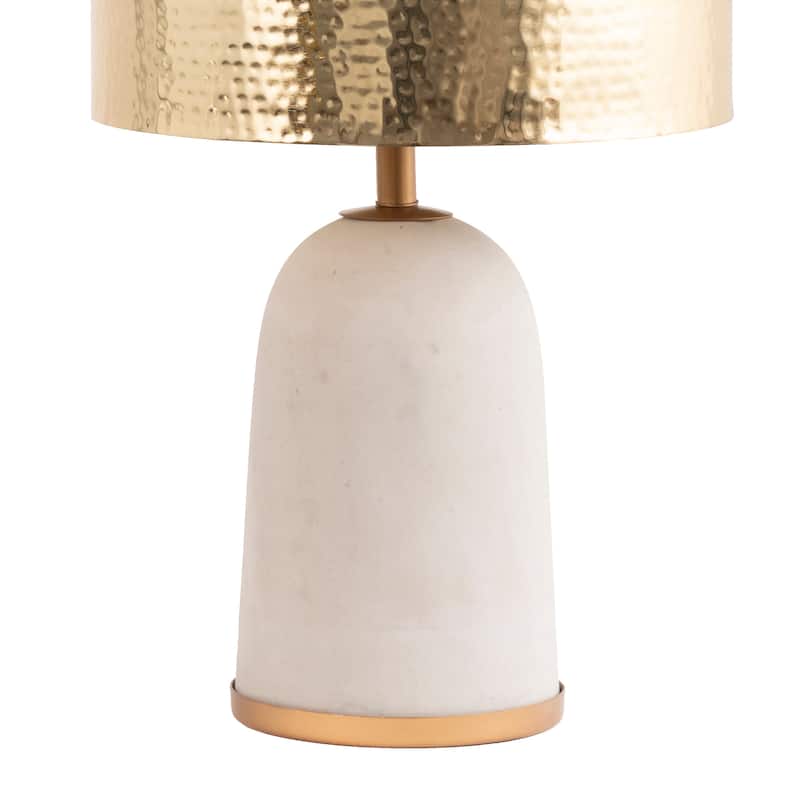 Nuloom 25'' Natalie Concrete & Iron Aluminium Shade Table Lamp - 14"W x 14"D x 25"H