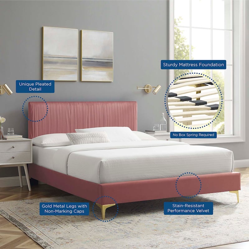 Peyton Performance Velvet Full Platform Bed