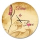 preview thumbnail 2 of 8, Designart 'Time is Love Vintage Flower' Oversized Quote Wall CLock