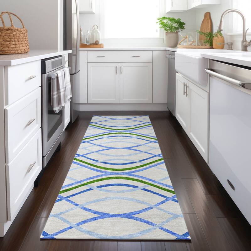Machine Washable Indoor/ Outdoor Chantille Contemporary Deco Rug