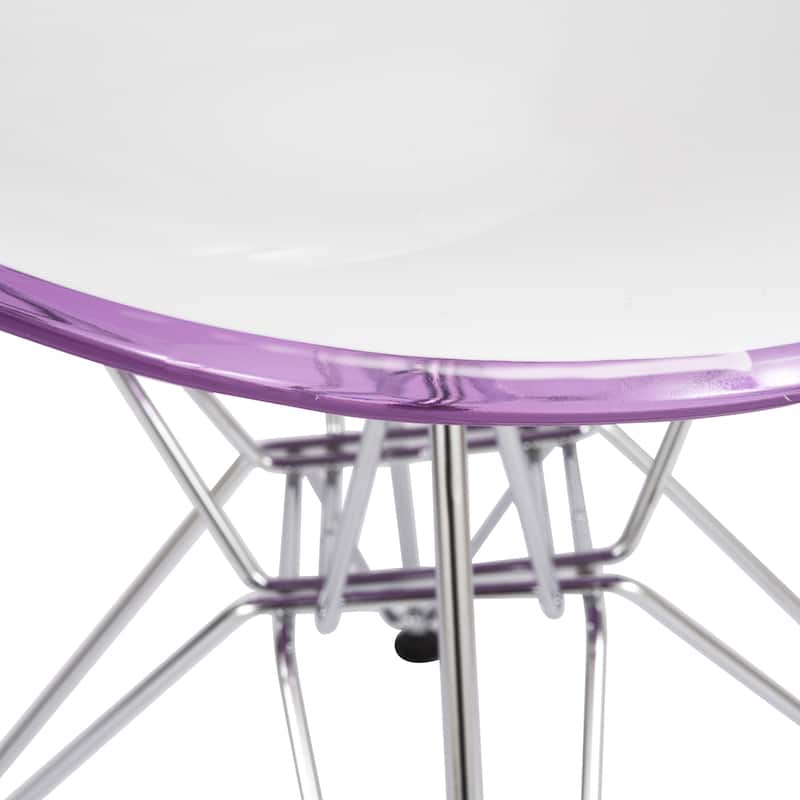 LeisureMod Cresco Molded 2-Tone Eiffel Side Chair - White Blue - 17"L x 18.4"W x 32"H