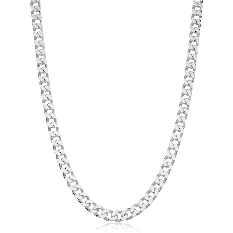 Sterling Silver Classic Curb Link Chain Necklace for Men and Women (2.3, 3.5 or 5.6 millimeters) - 5.6 mm - 26 Inch