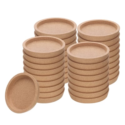 Cork Coaster for Drinks, 4 Inches Round Cork Coasters Brown - 36Pcs