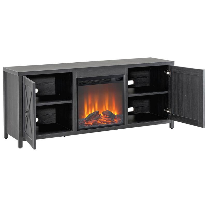 Granger 58" TV Stand with Log Fireplace Insert