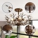preview thumbnail 15 of 28, Flavia 4-light Crystal Beaded 9-Branch Semi-Flush Mount - 18 inches in diameter x 12 inches H