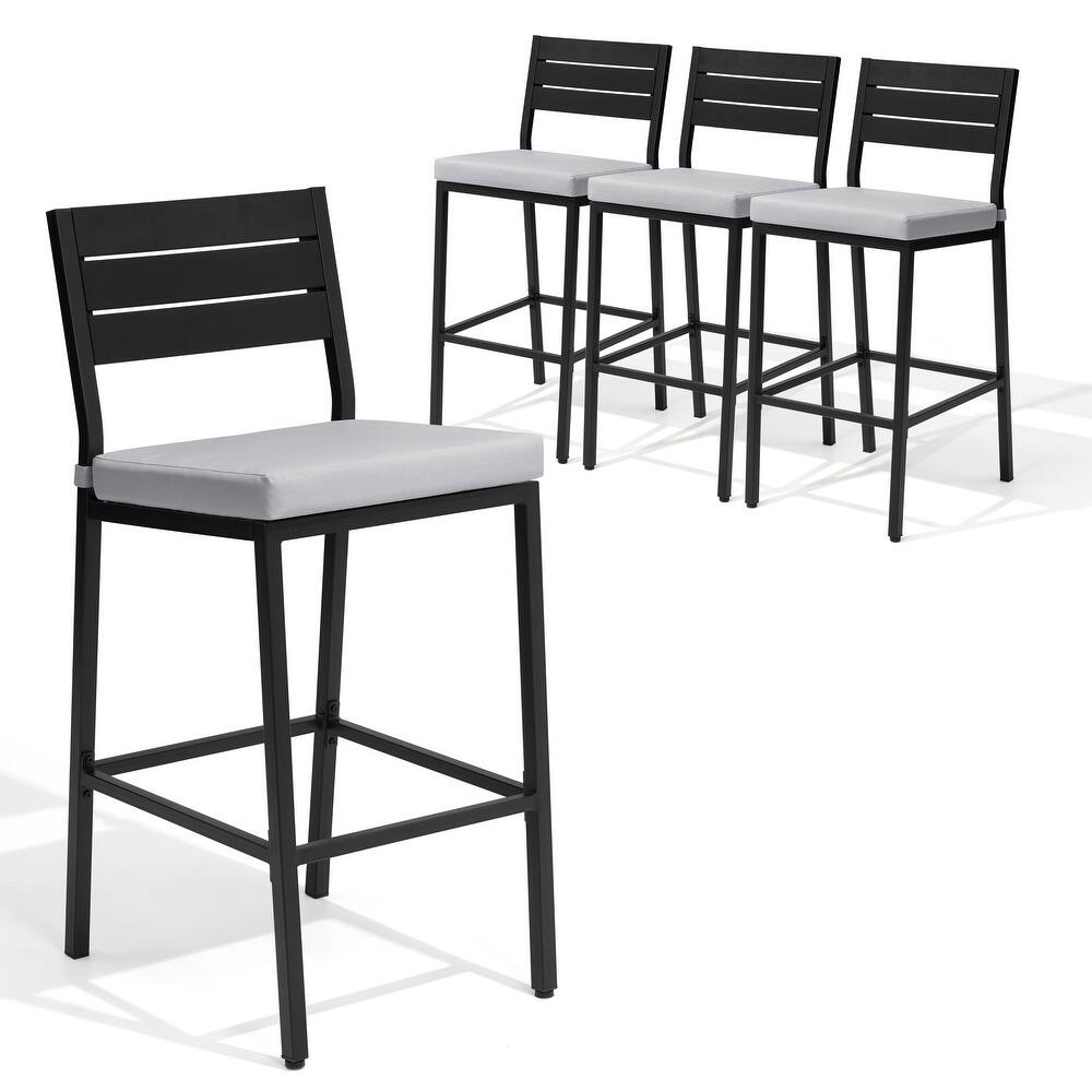 Pellebant Outdoor 2 or 4PCS Barstools with Cushion - 15.9 in D x 17.3 in W x 40.2 in H