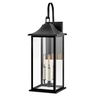 Lark 81595 Nolan 3 Light 26" Tall Outdoor Wall Sconce with Clear Glass