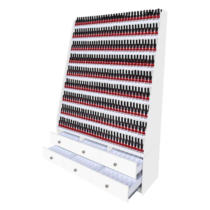 Sonoma Double Polish Device Nail Bottles Holder with Drawers, White - 19" x 69"
