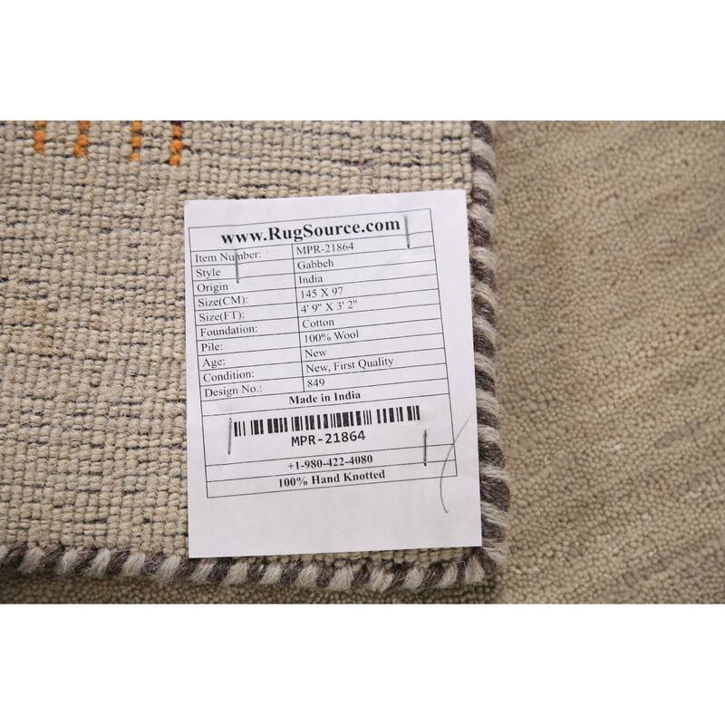 Little Animals Gabbeh Indian Foyer Rug Handmade Wool Carpet - 3'2" x 4'9"