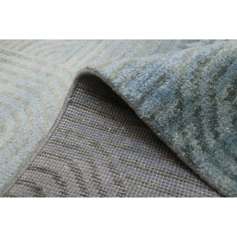 ECARPETGALLERY Hand-knotted Peshawar Ziegler Light Blue Wool Rug - 4'10 x 6'8