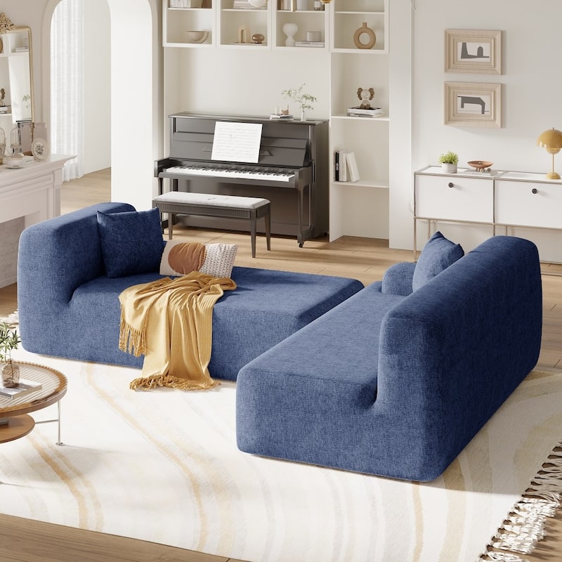 Modern Large L-Shape Modular Sectional Sofa,2 Piece Free Combination