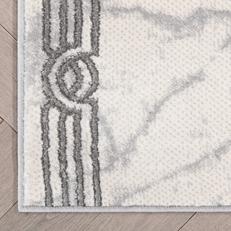Custom Size Runner Fairmont Huntington Glam Marble Border Stair Rug