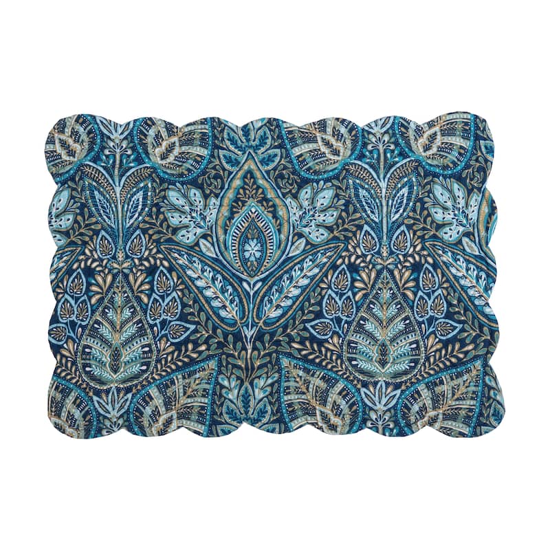 Bailey Blue Quilted Placemat Set 6