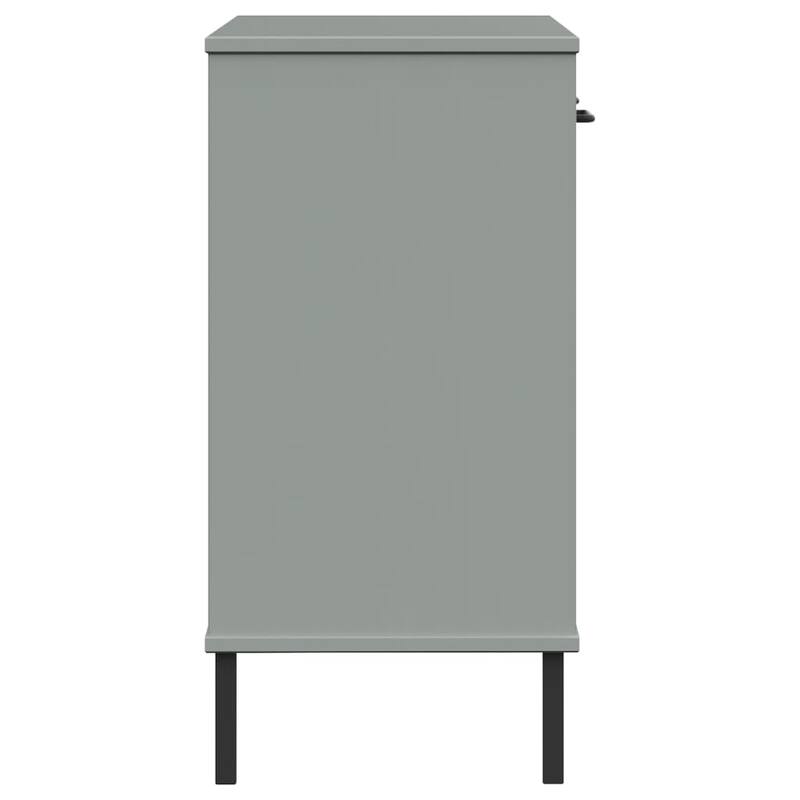 vidaXL Console Cabinet Buffet Storage with Metal Legs Solid Wood Pine OSLO - 38.6" x 13.8" x 27.6"